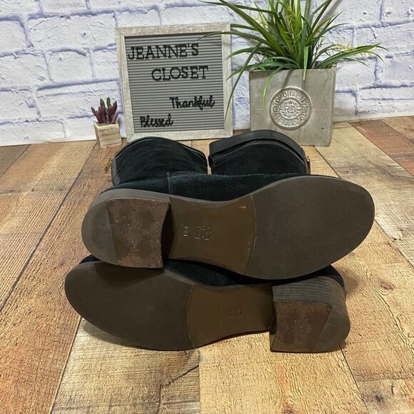 Tory Burch black suede knee high riding boots - Picture 12 of 12